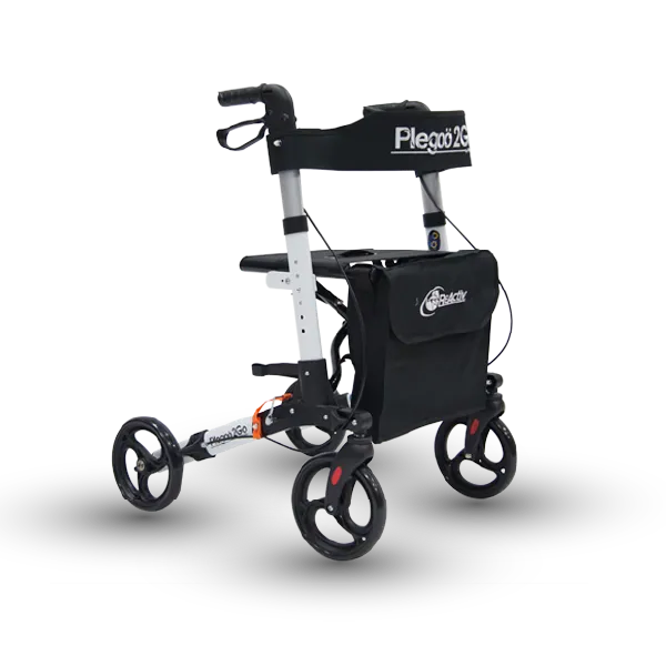 Andadera Rollator de Aluminio Ultra Plegable con Ruedas - Color Blanco Mate