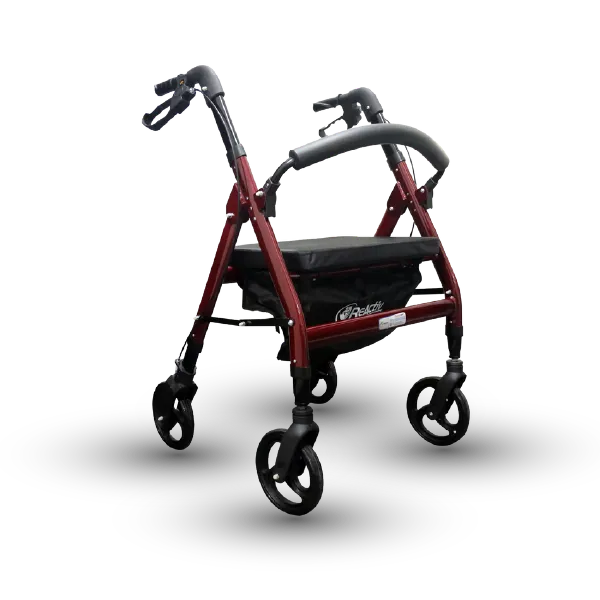 Andadera Rollator Bariátrica Extra Ancha - Plegable con Ruedas - Gris